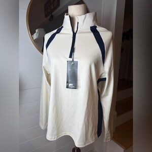 NWT Head Golf White and Navy Quarter-Zip Pullover